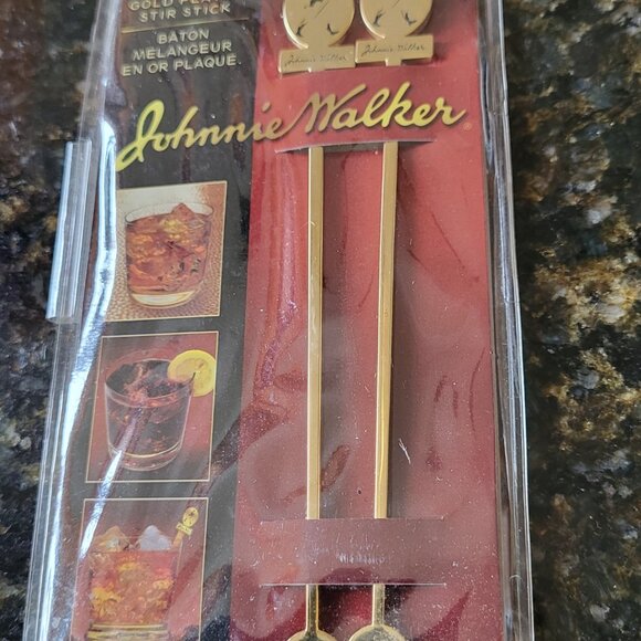 NIB Collector's Delight!! Johnnie Walker Gold Plated Swizzle Sticks - Picture 1 of 2